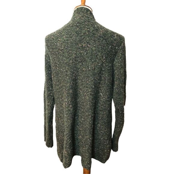 Charter Club green mixed knit open front wool blend cardigan XL - Picture 6 of 11
